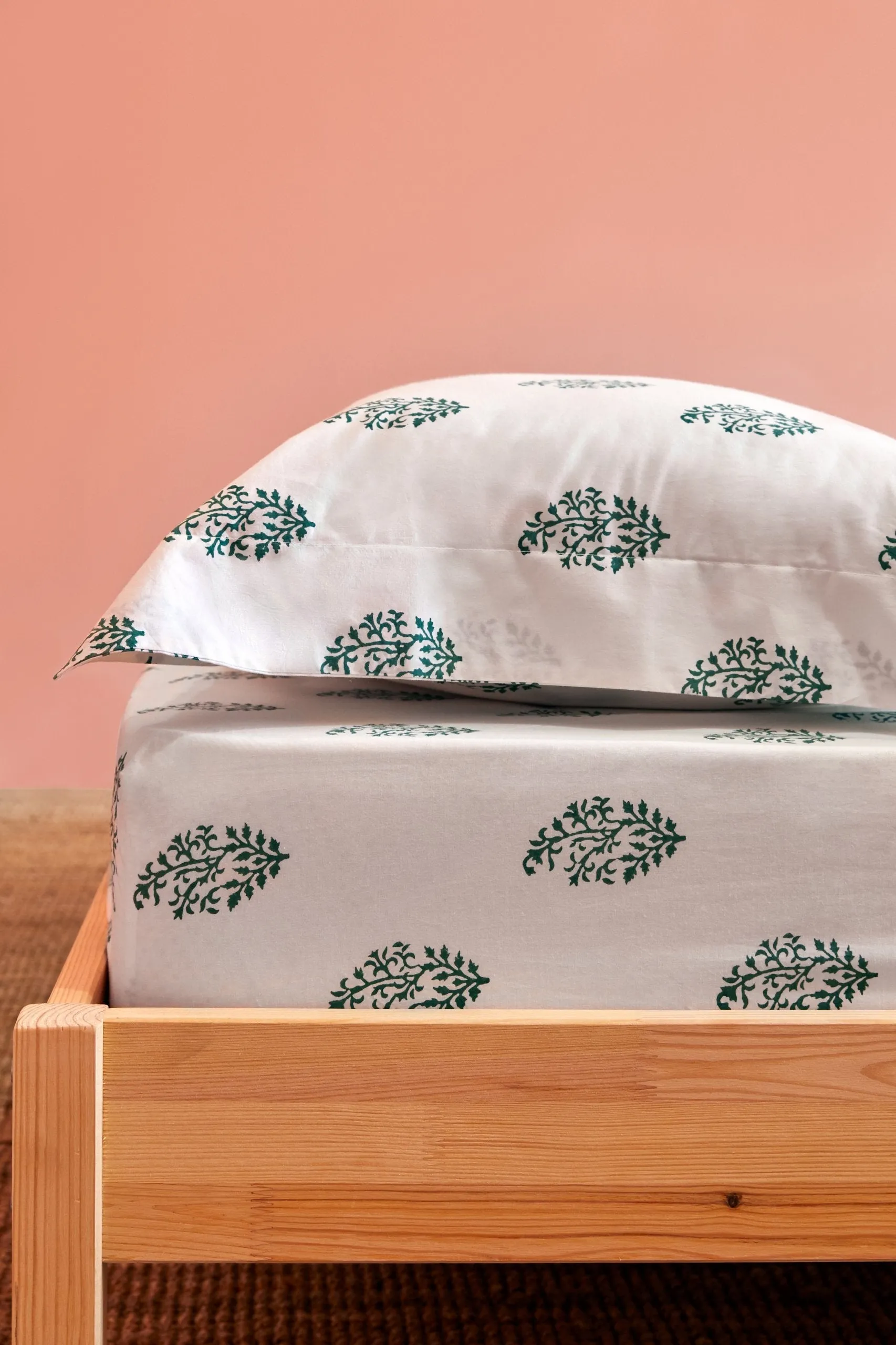 Fitted Sheet Udaipur Green 180x200cm