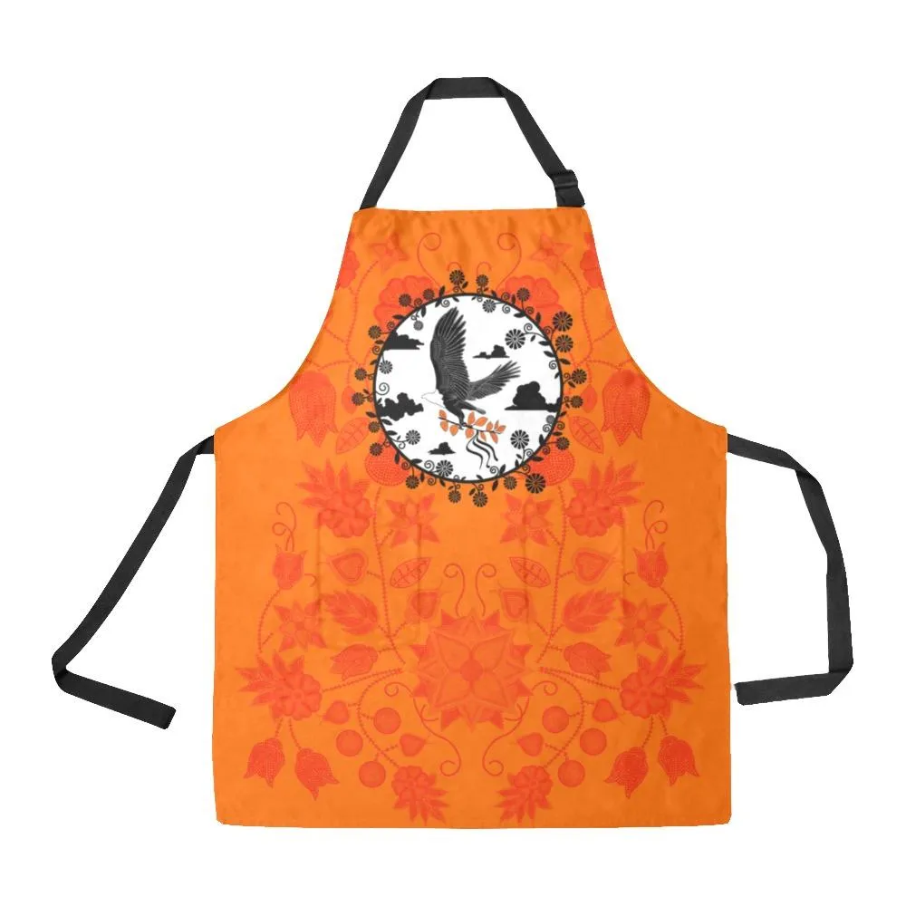 Floral Beadwork Real Orange Carrying Their Prayers Apron