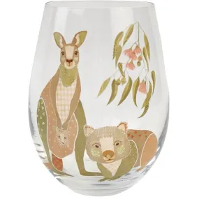 Frankie B Kangaroo & Wombat Wine Glass  12cm