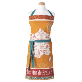 French Wines (Vins de France) Cotton Kitchen Apron by Coucke