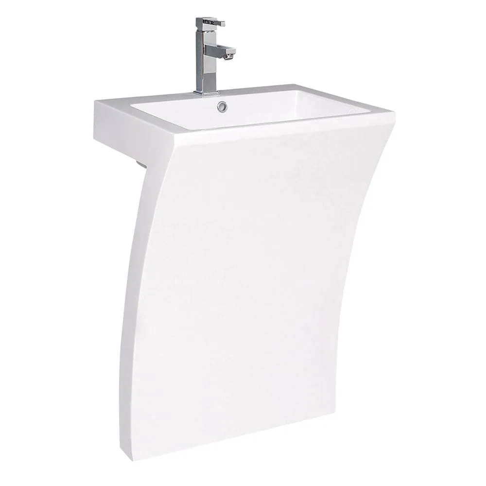 Fresca FCB5024WH Quadro 23" White Pedestal Sink