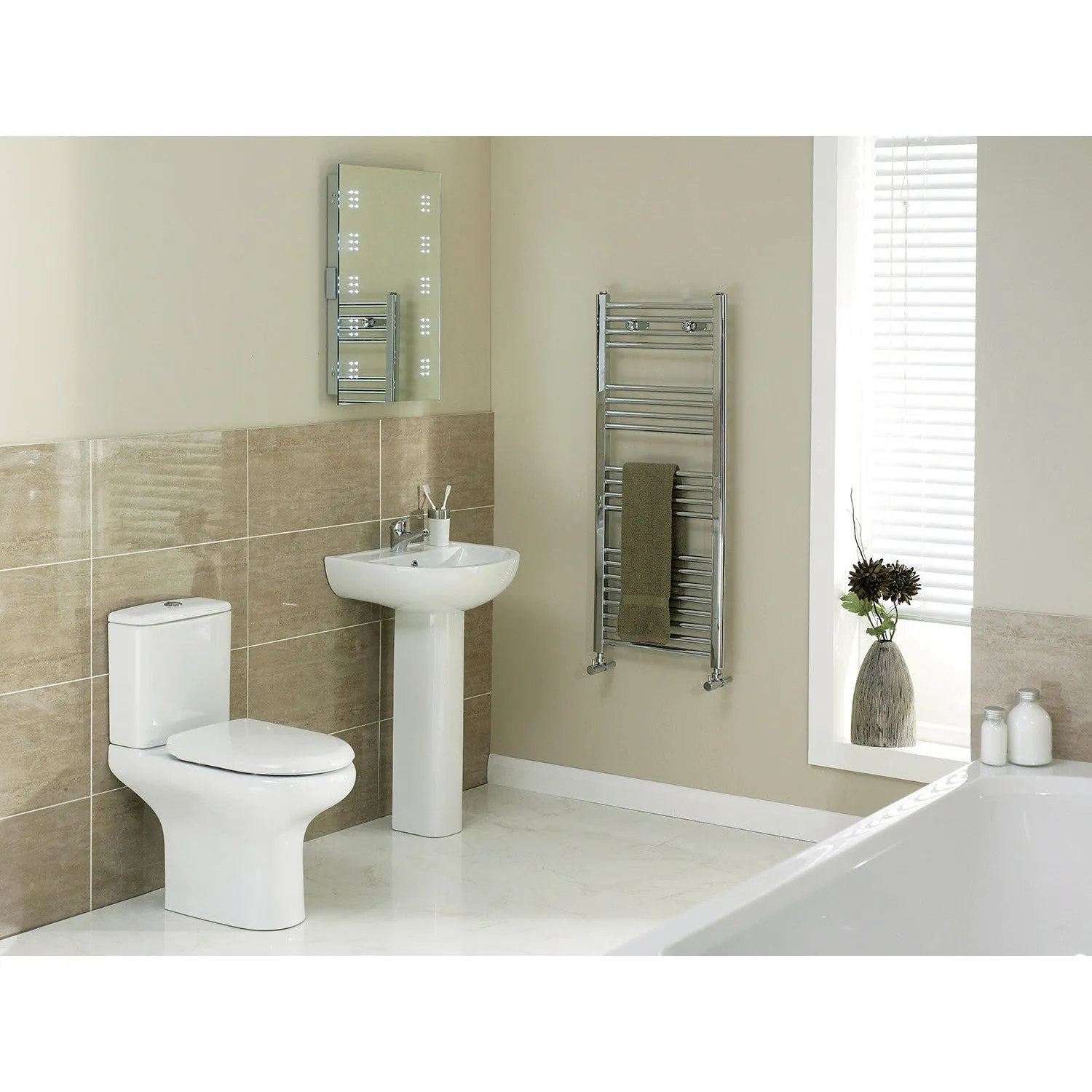 Frontline White Compact Full Pedestal Basin - 1 Tap Hole