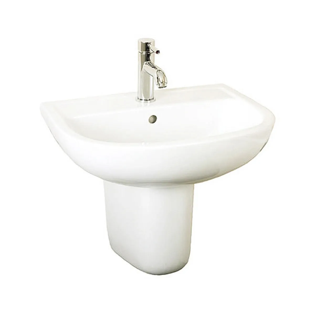 Frontline White Compact Semi-Pedestal Basin - 1 Tap Hole