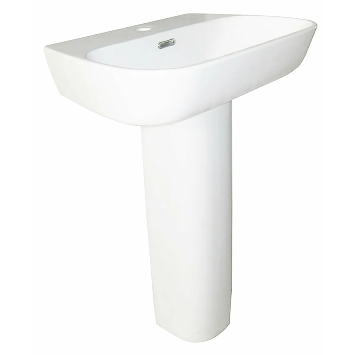 Frontline White Cubix 600mm Full Pedestal Basin