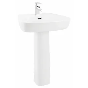 Frontline White Cubix 600mm Full Pedestal Basin