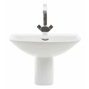 Frontline White Reserva 550mm Semi-Pedestal Basin - 1 Tap Hole