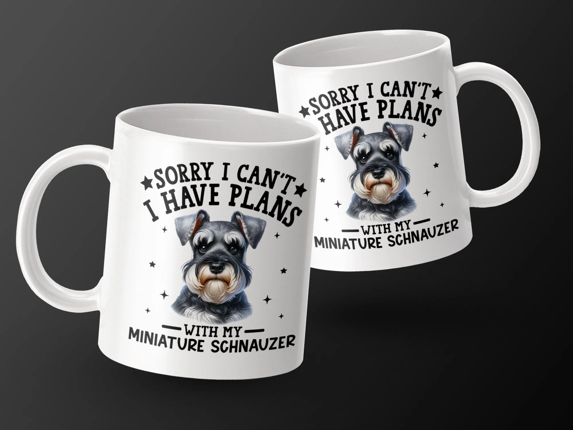 Funny Dog Themed Coffee Mug with Miniature Schnauzer