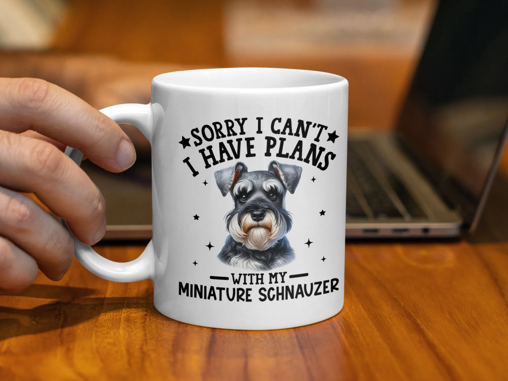 Funny Dog Themed Coffee Mug with Miniature Schnauzer