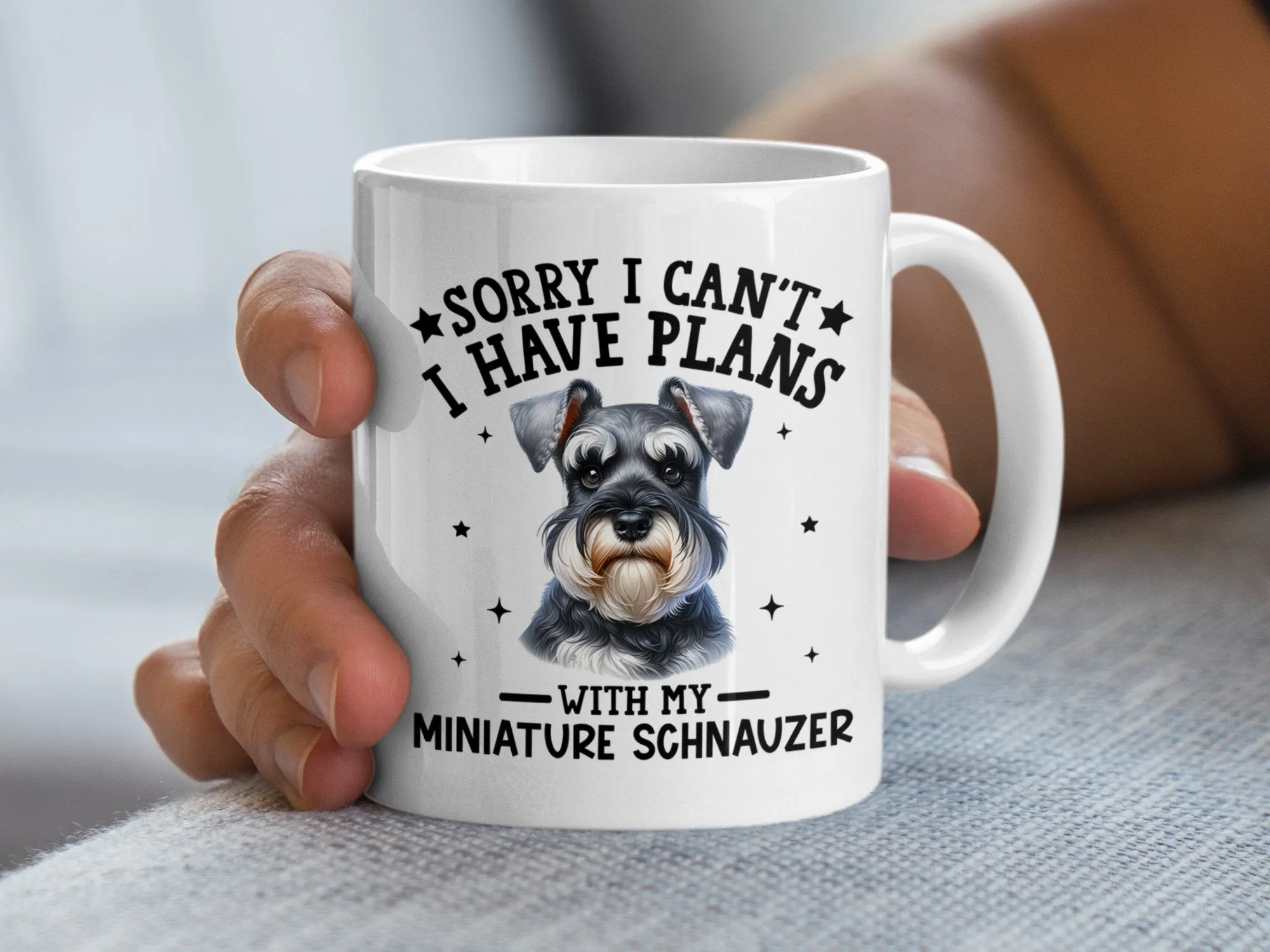 Funny Dog Themed Coffee Mug with Miniature Schnauzer