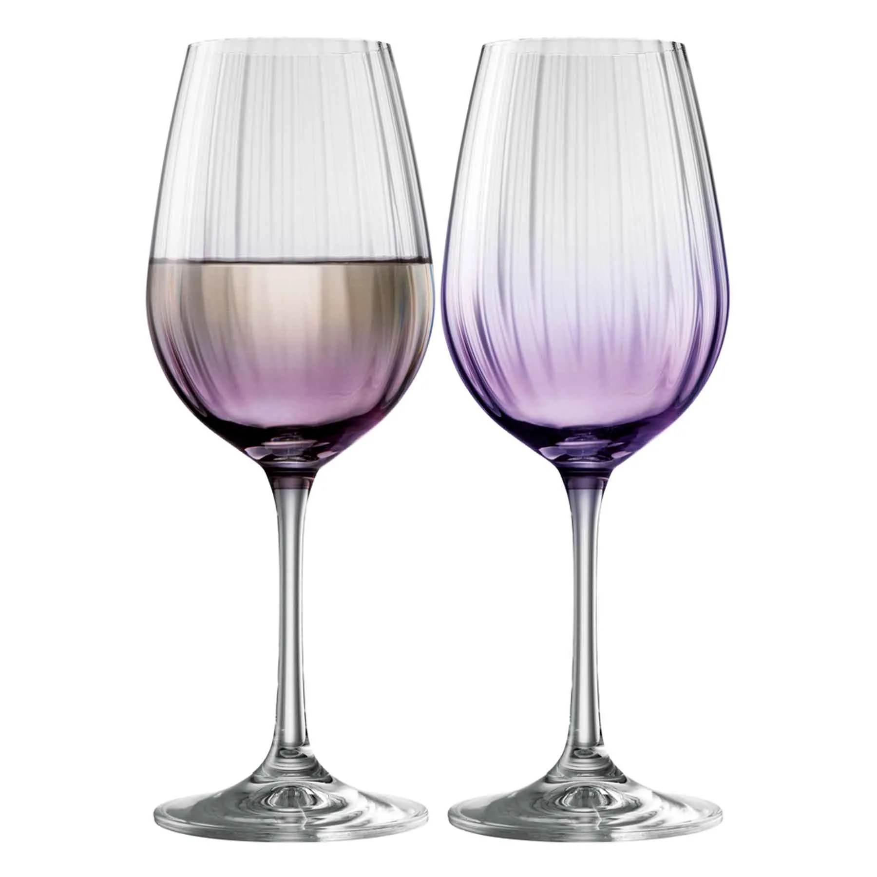 Galway Crystal Erne Wine Set of 2- Amethyst