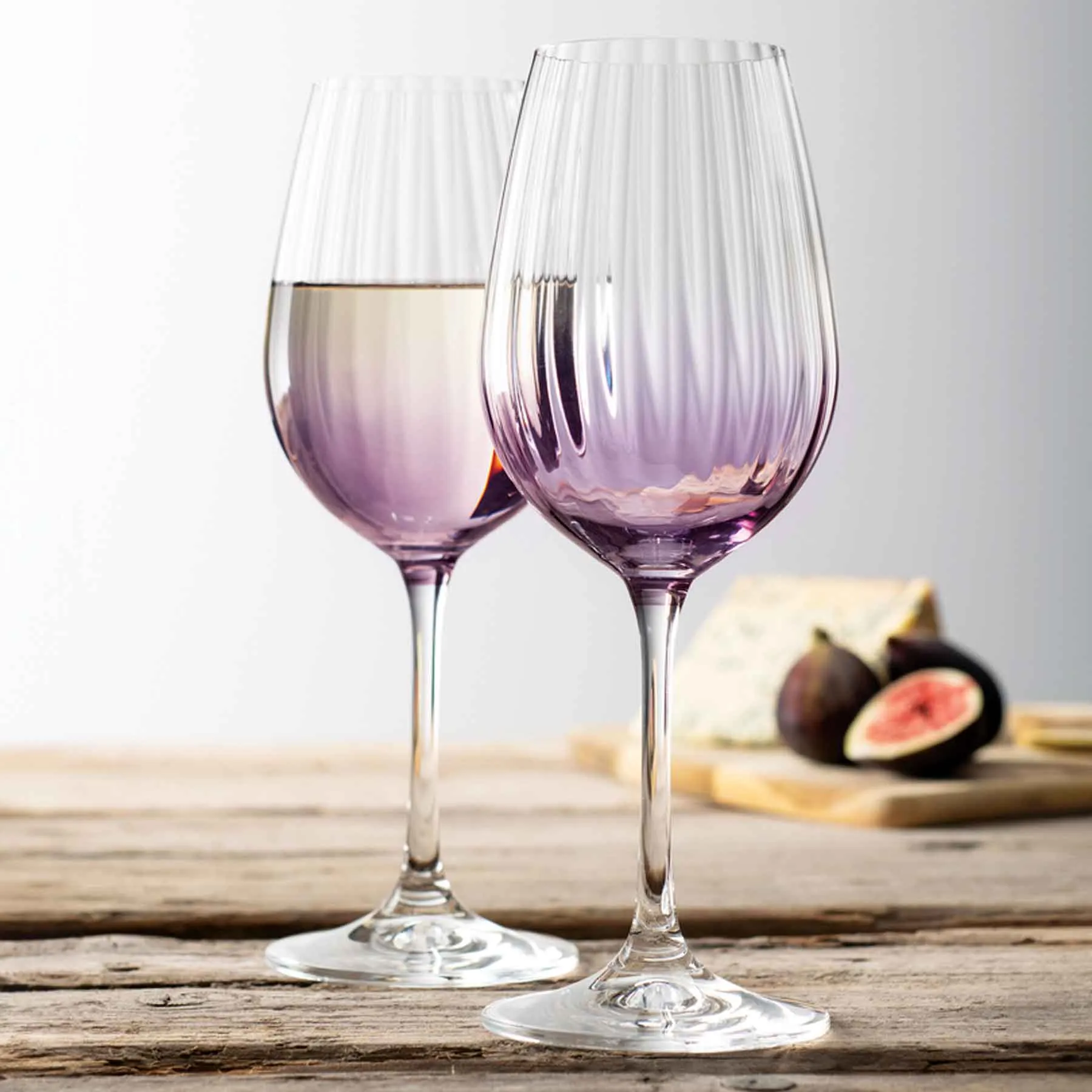 Galway Crystal Erne Wine Set of 2- Amethyst