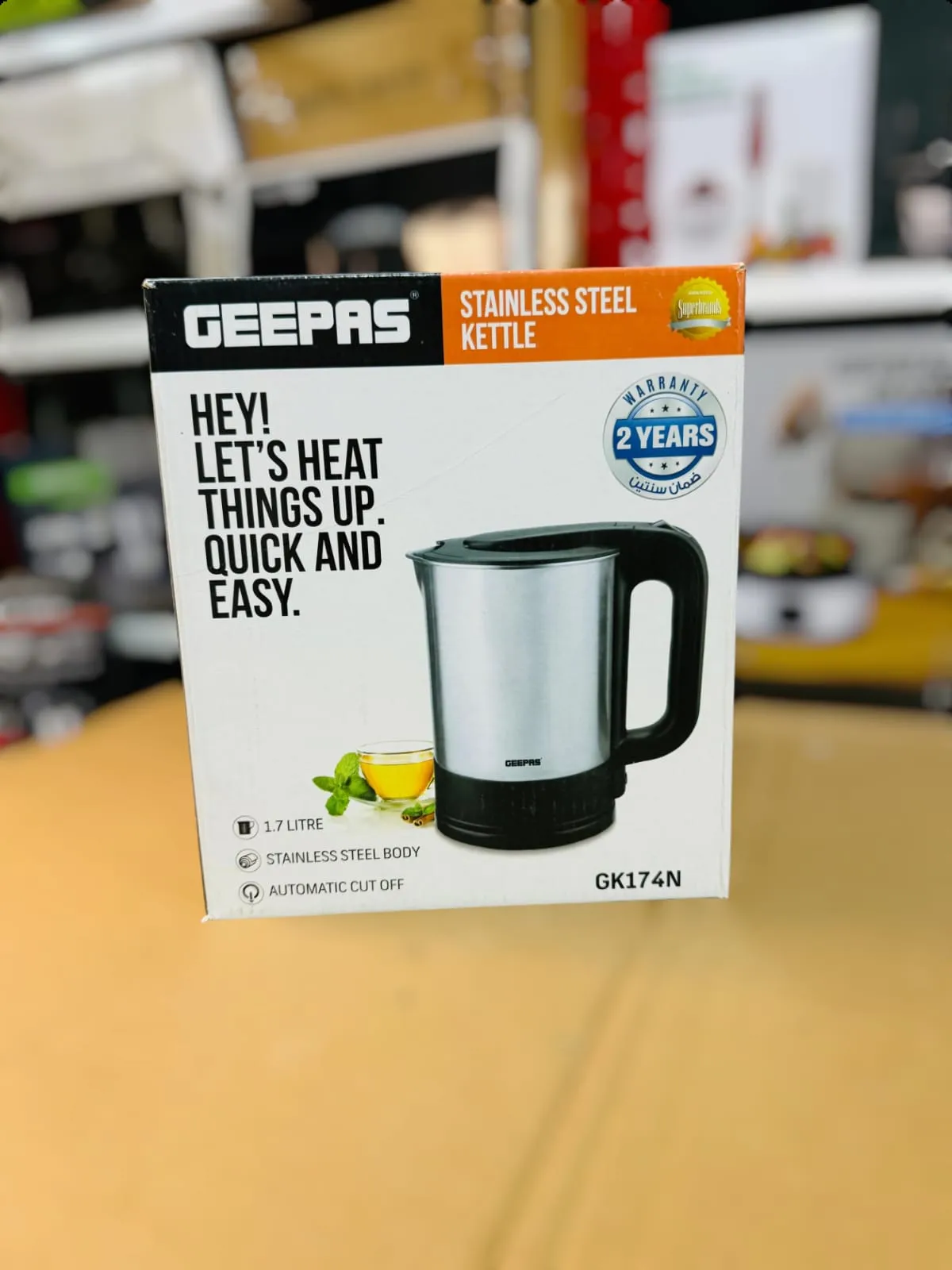 GEEPAS Stainless Steel Electric Kettle GK174N