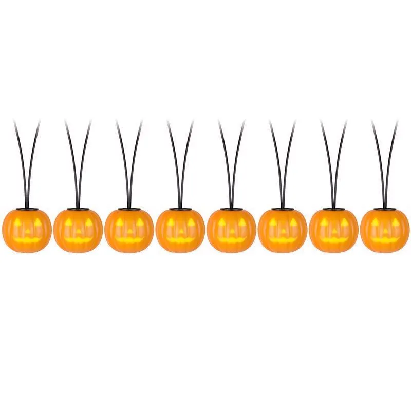 Gemmy Spooky Mood's White 8 ct LED Prelit Musical Jack-O-Lantern String Lights