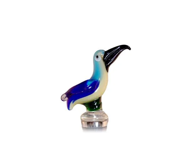 Glass Bluebird Bottle Stopper