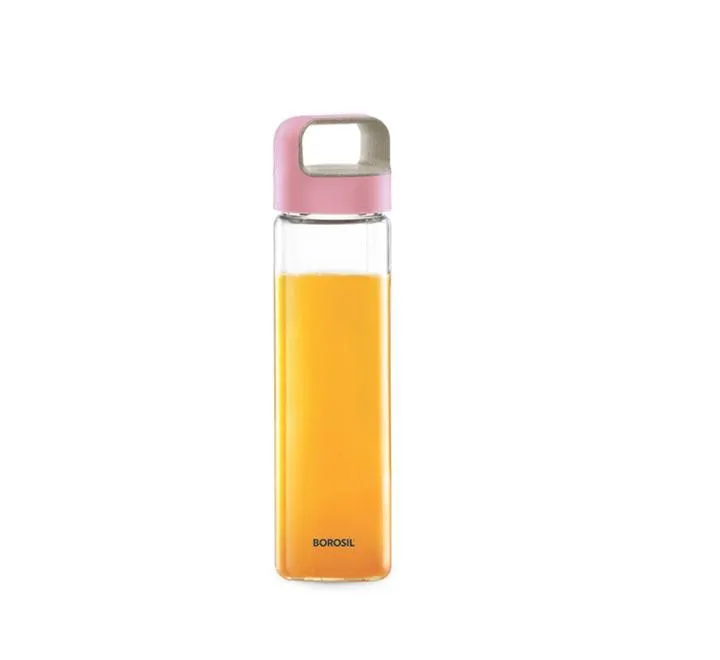 Glass Bottle With Pink Lid