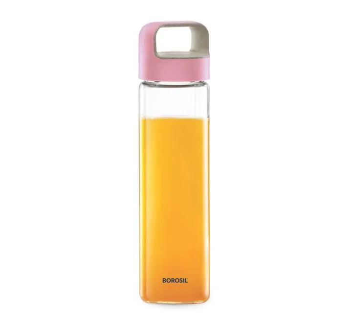 Glass Bottle With Pink Lid