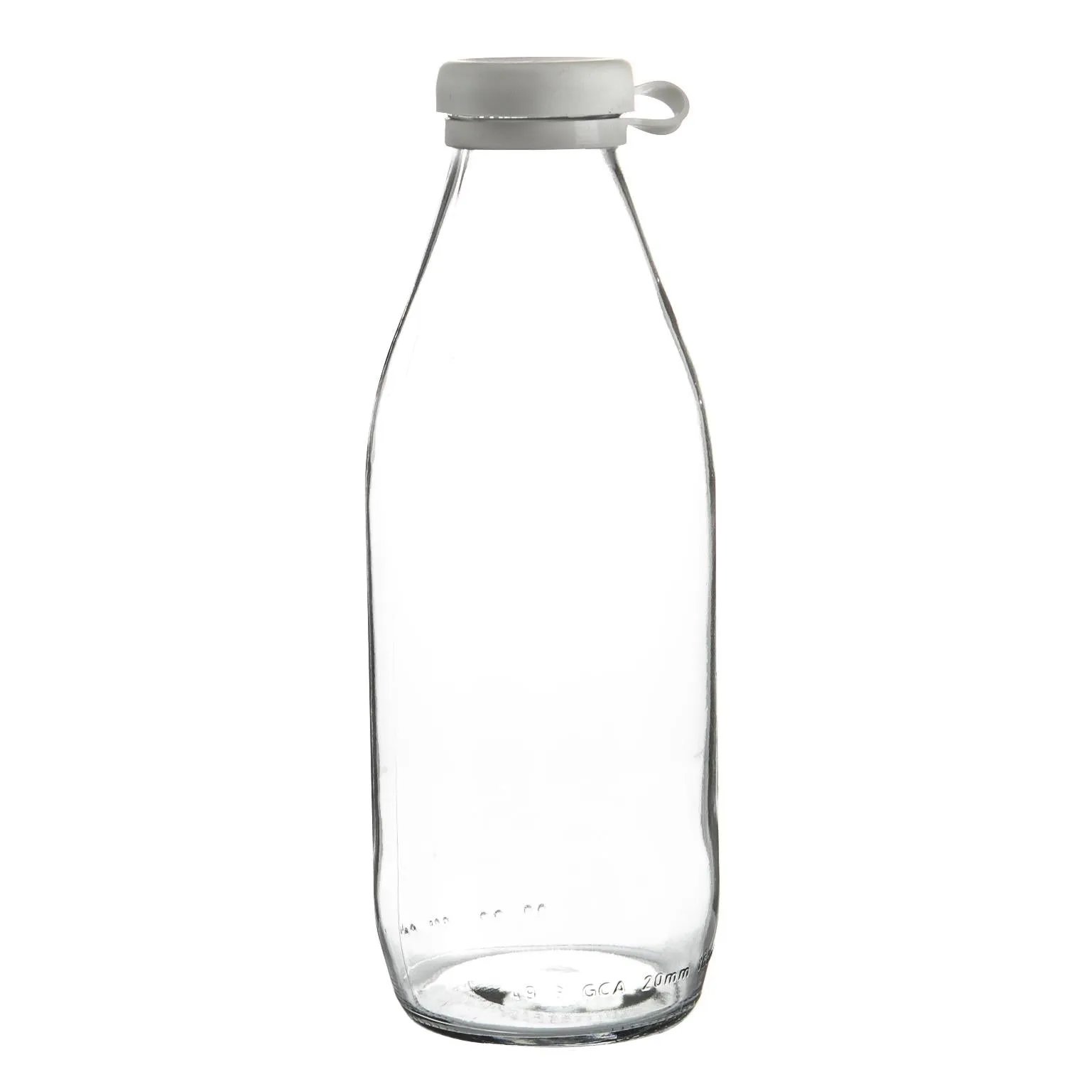 Glass Milk Bottle with Silicone Lid - 1L - By Argon Tableware