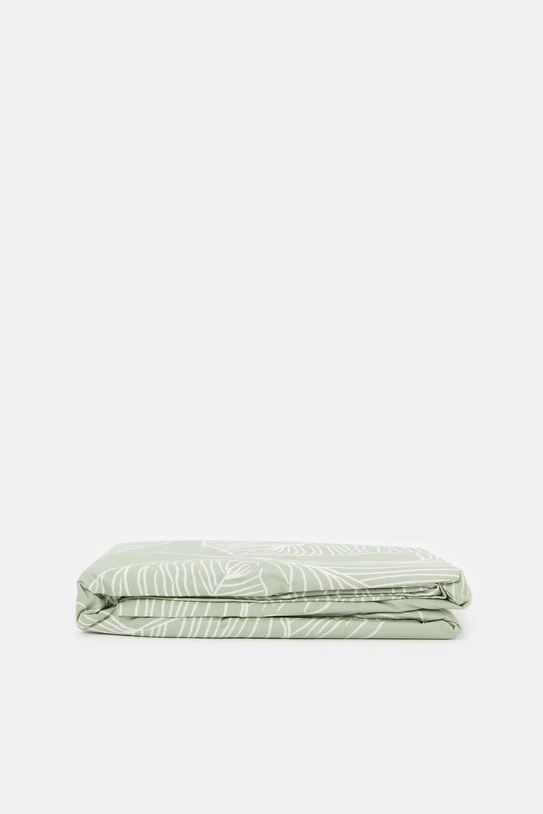 Green Leaves Print Flat Sheet (Single Size)