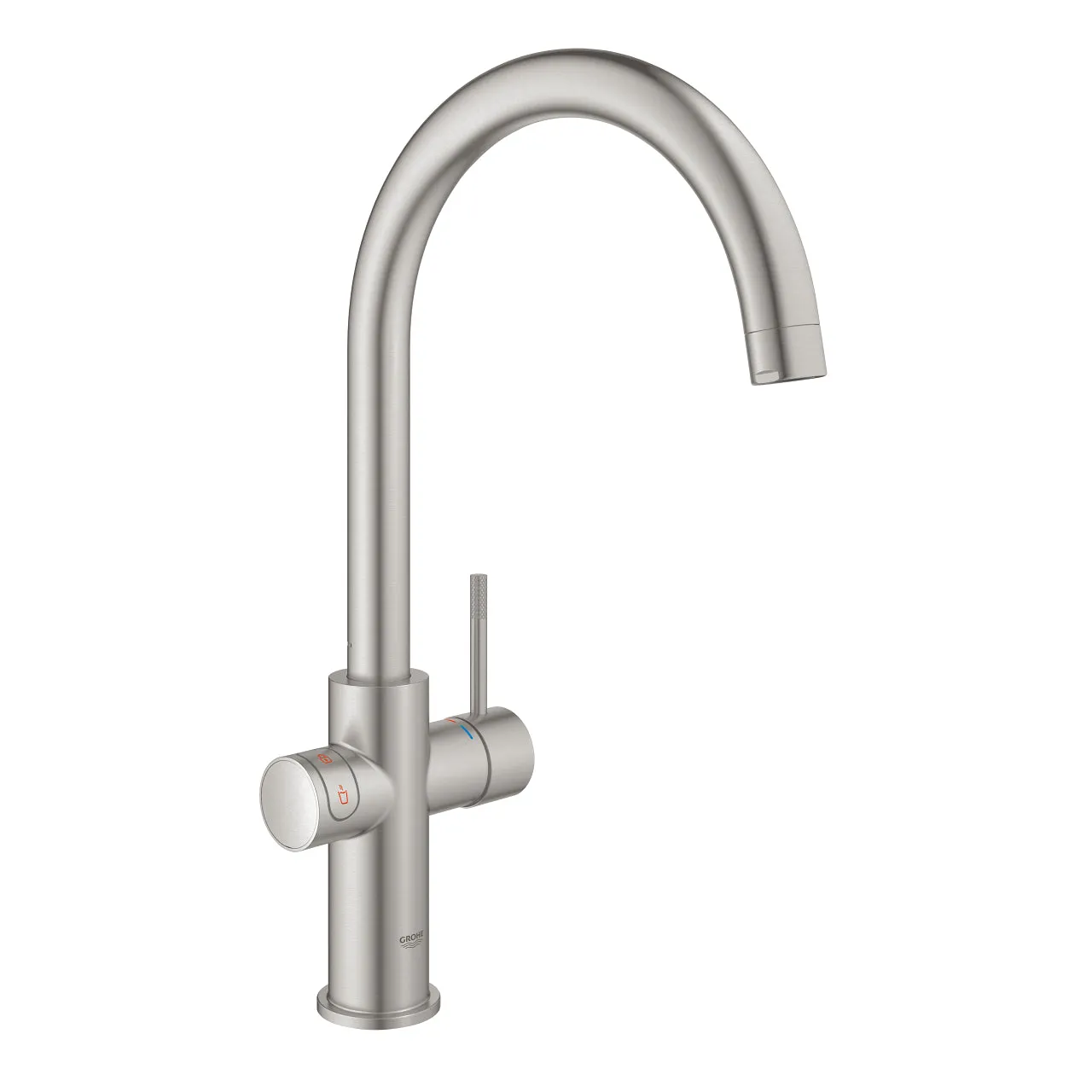 Grohe Red II Duo C-Spout Tap In Chrome and L Size Boiler