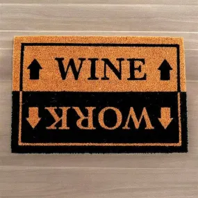 Half and Half Wine Work Doormat for Home Entryway