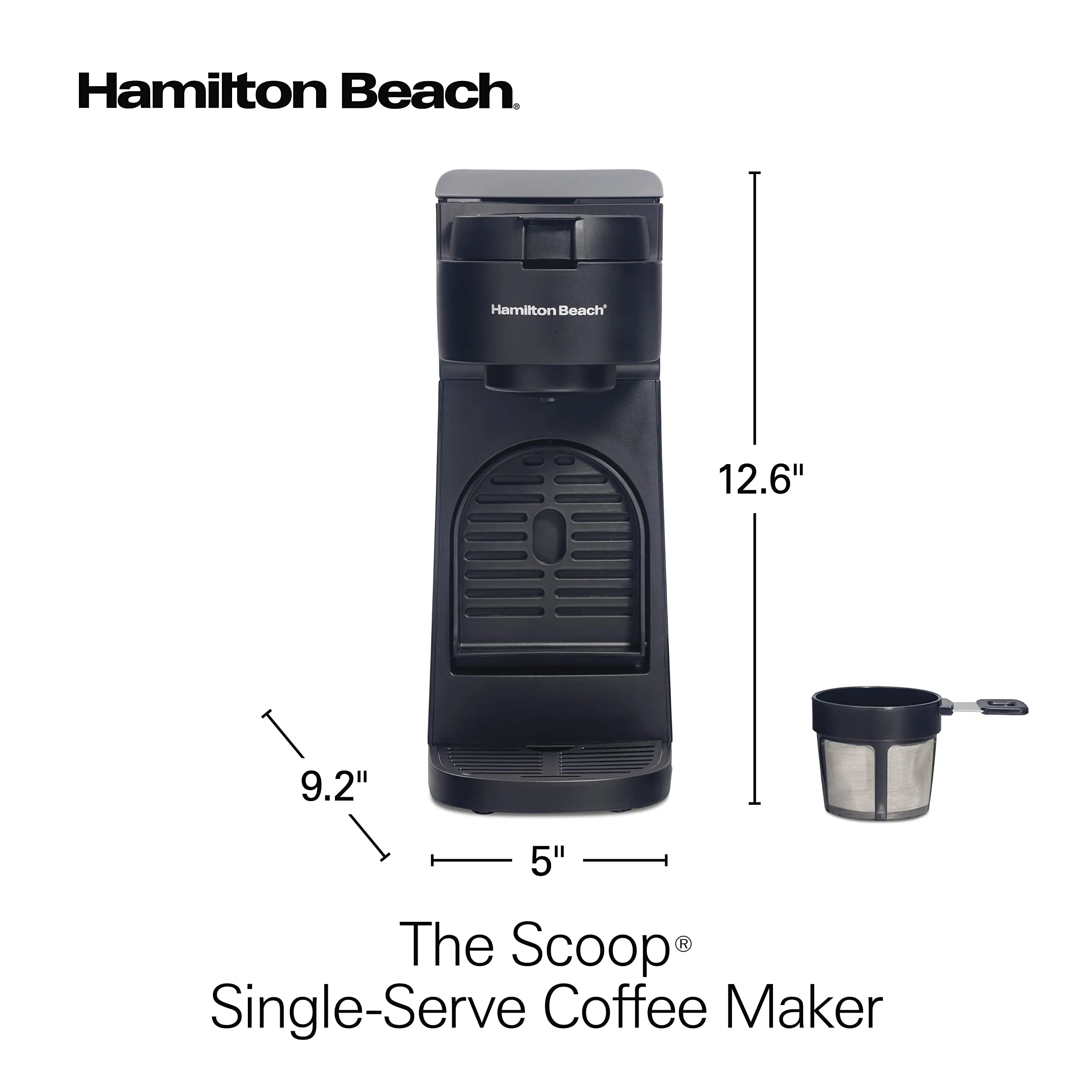 Hamilton Beach The Scoop Single Serve Coffee Maker & Fast Grounds Brewer