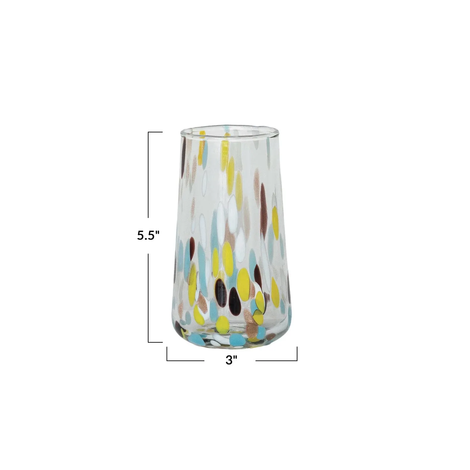 Hand-Blown Confetti Tall Drinking Glass