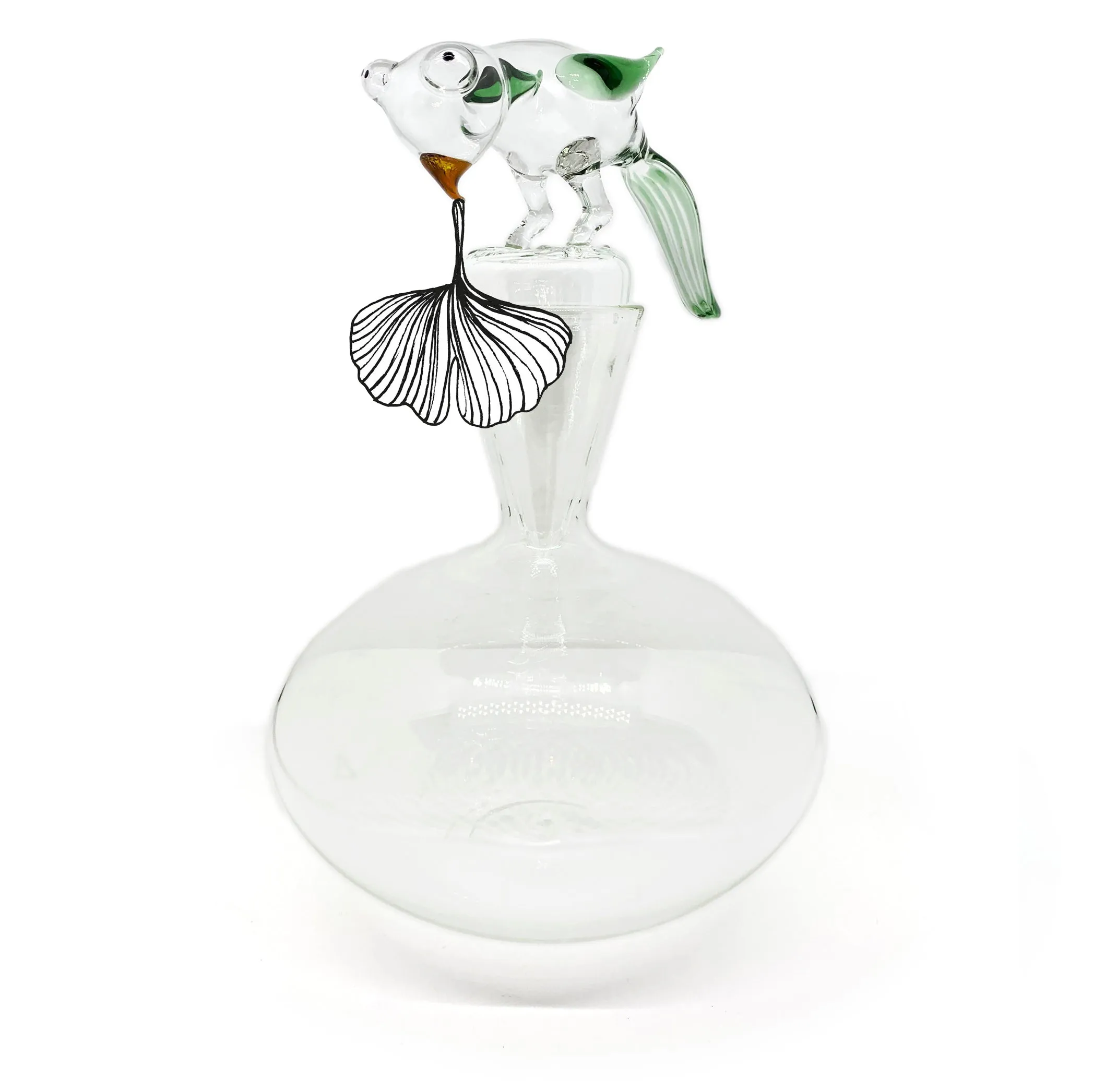 Handblown Glass Parrot Decanter, 33cm