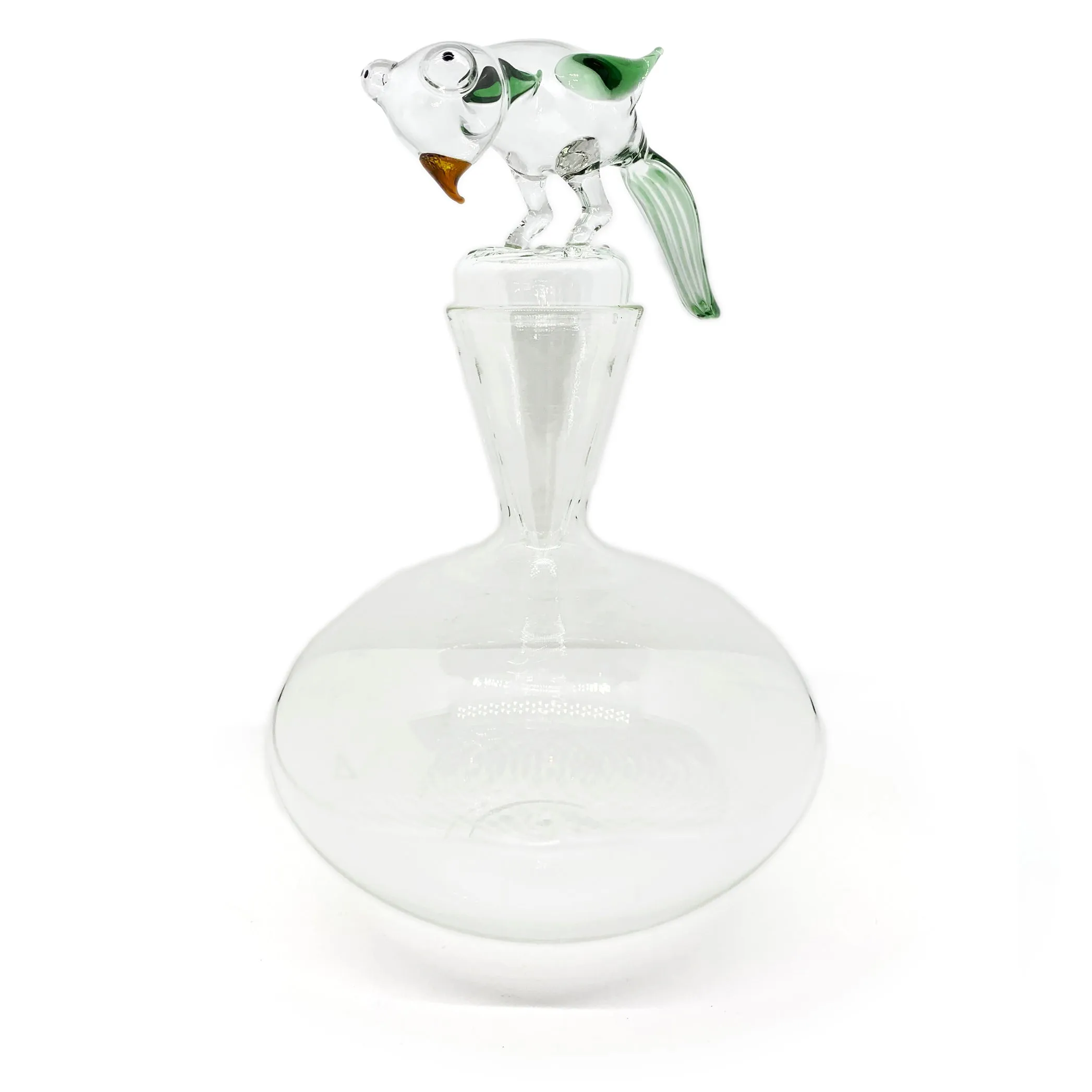 Handblown Glass Parrot Decanter, 33cm