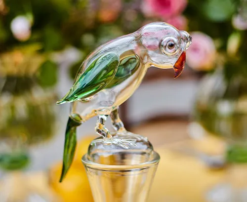 Handblown Glass Parrot Decanter, 33cm