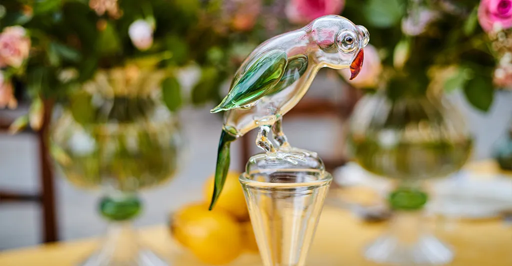 Handblown Glass Parrot Decanter, 33cm