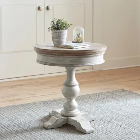 Heartland - Round Pedestal Chair Side Table - White