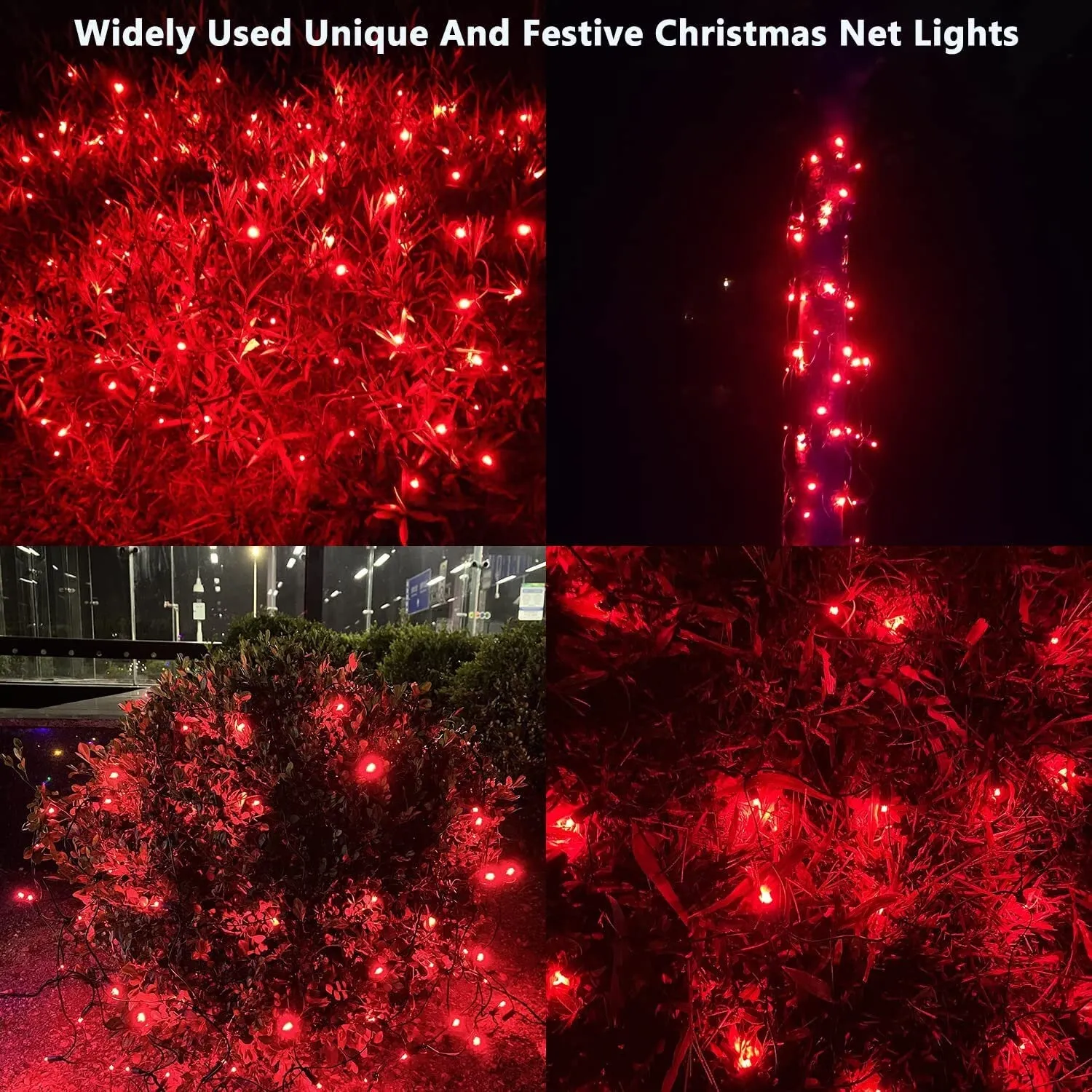 HISHINY Christmas Net Lights Outdoor Christmas Decorations | 5ftx5ft 100 LED Connectable Bush Christmas Lights Outdoor Yard Mesh Shrub