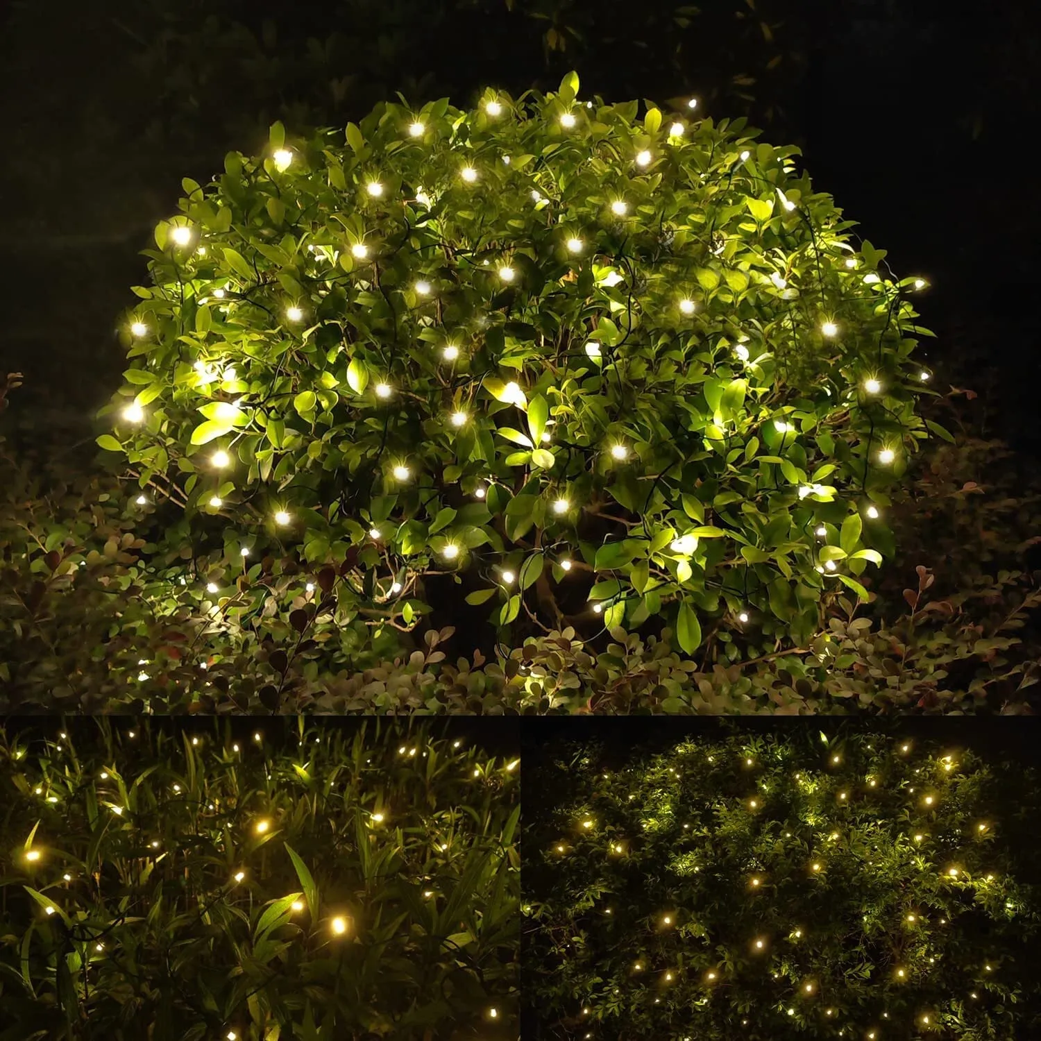 HISHINY Christmas Net Lights Outdoor Christmas Decorations | 5ftx5ft 100 LED Connectable Bush Christmas Lights Outdoor Yard Mesh Shrub