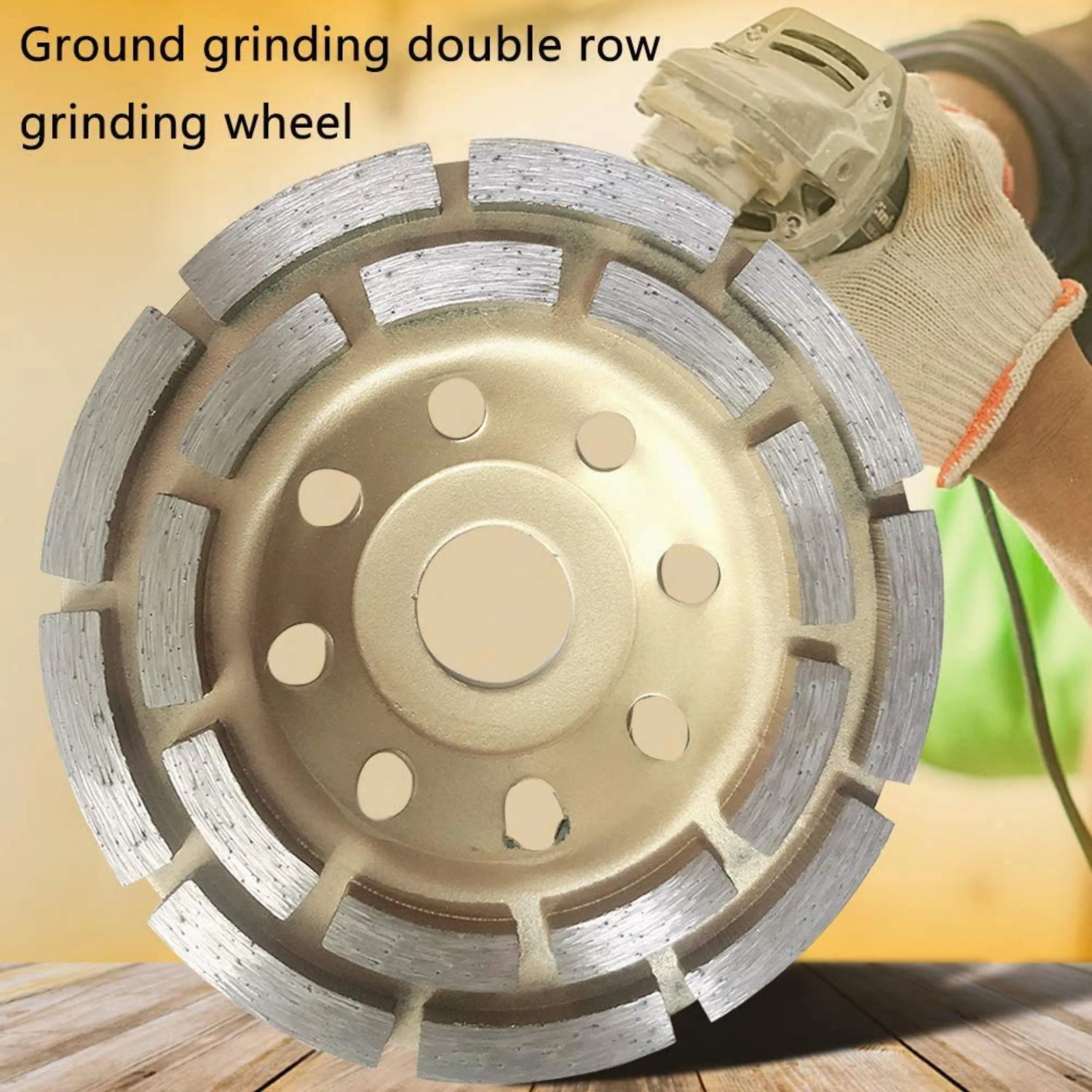 Homdum 7 Inch 180mm Double Row Segmented Rim Diamond Cup Angle Grinder Wheel for Removal of Concrete and Paint Epoxy etc from Marble Granite Stone by Grinding disc.