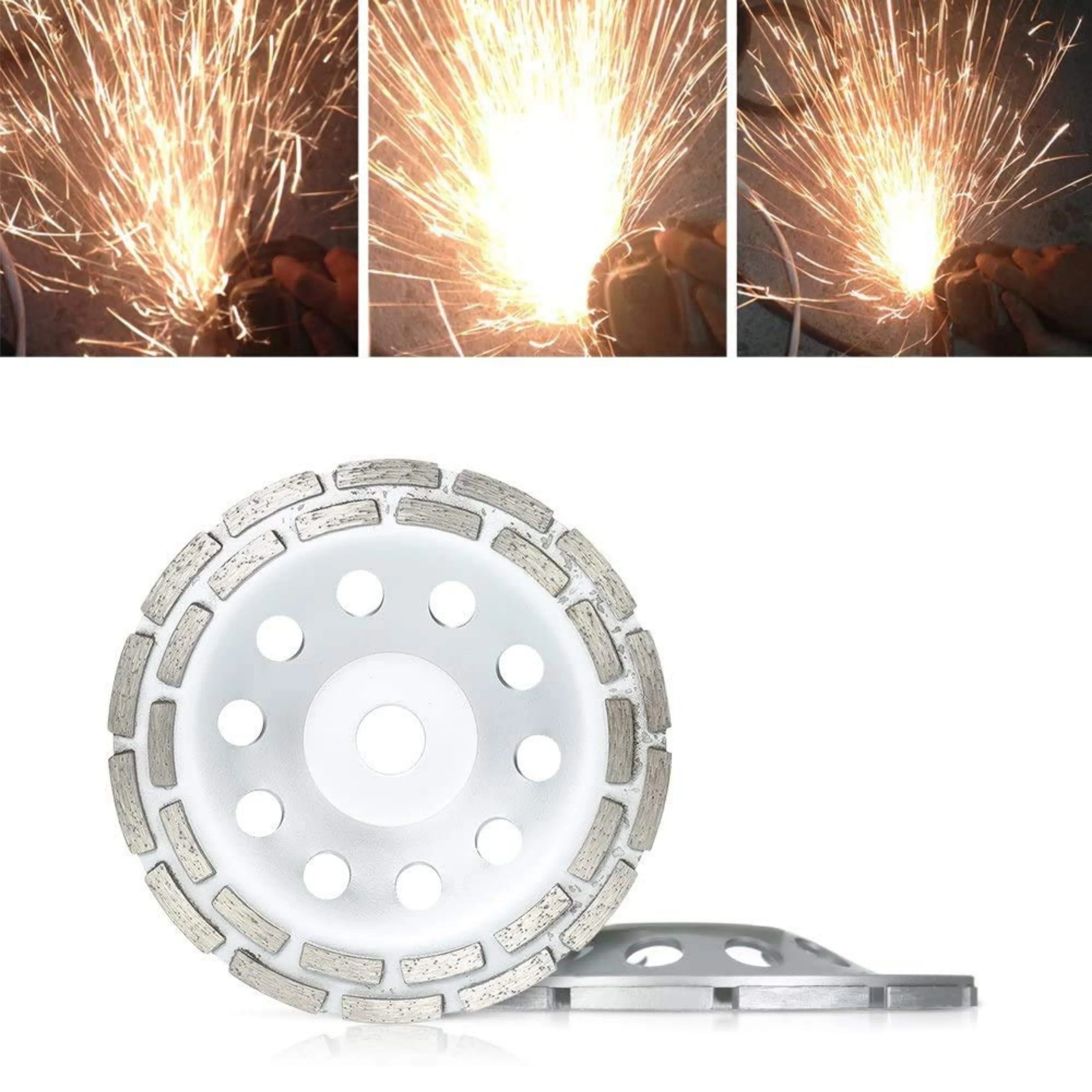 Homdum 7 Inch 180mm Double Row Segmented Rim Diamond Cup Angle Grinder Wheel for Removal of Concrete and Paint Epoxy etc from Marble Granite Stone by Grinding disc.