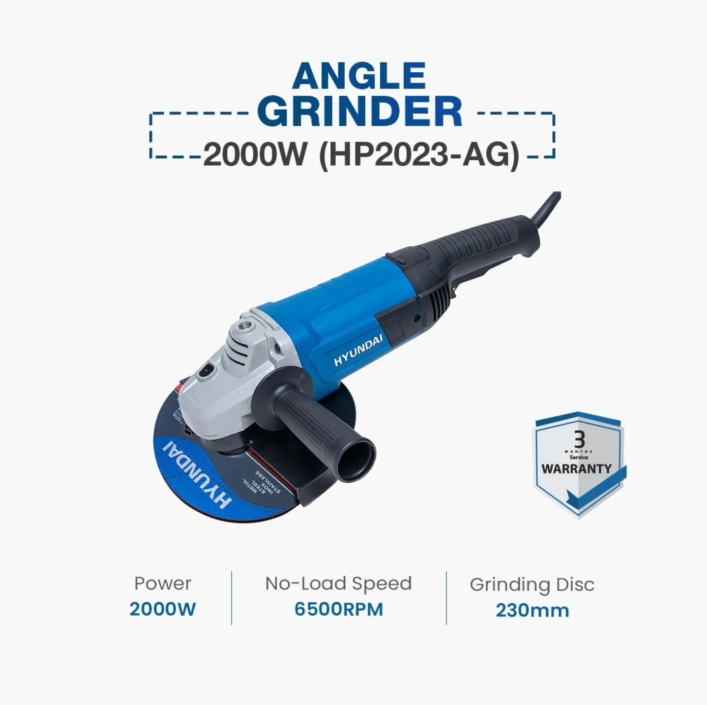 Hyundai Angle Grinder 2000W (HP2023-GA)