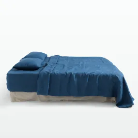 Indigo Linen Duvet Cover Set (3 pcs)