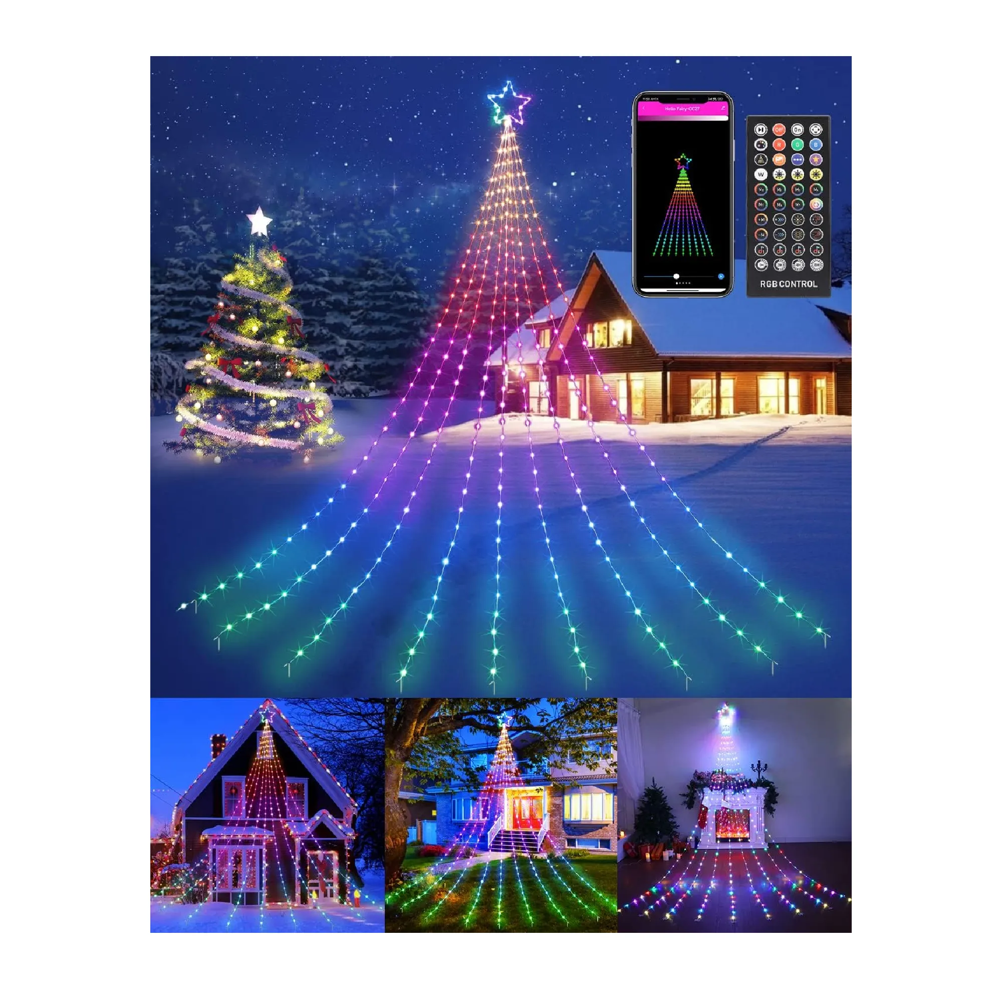 Joomer Smart Star Lights, 12Ft 344 LED Christmas Star Fairy Lights with Remote and App Memory Timer