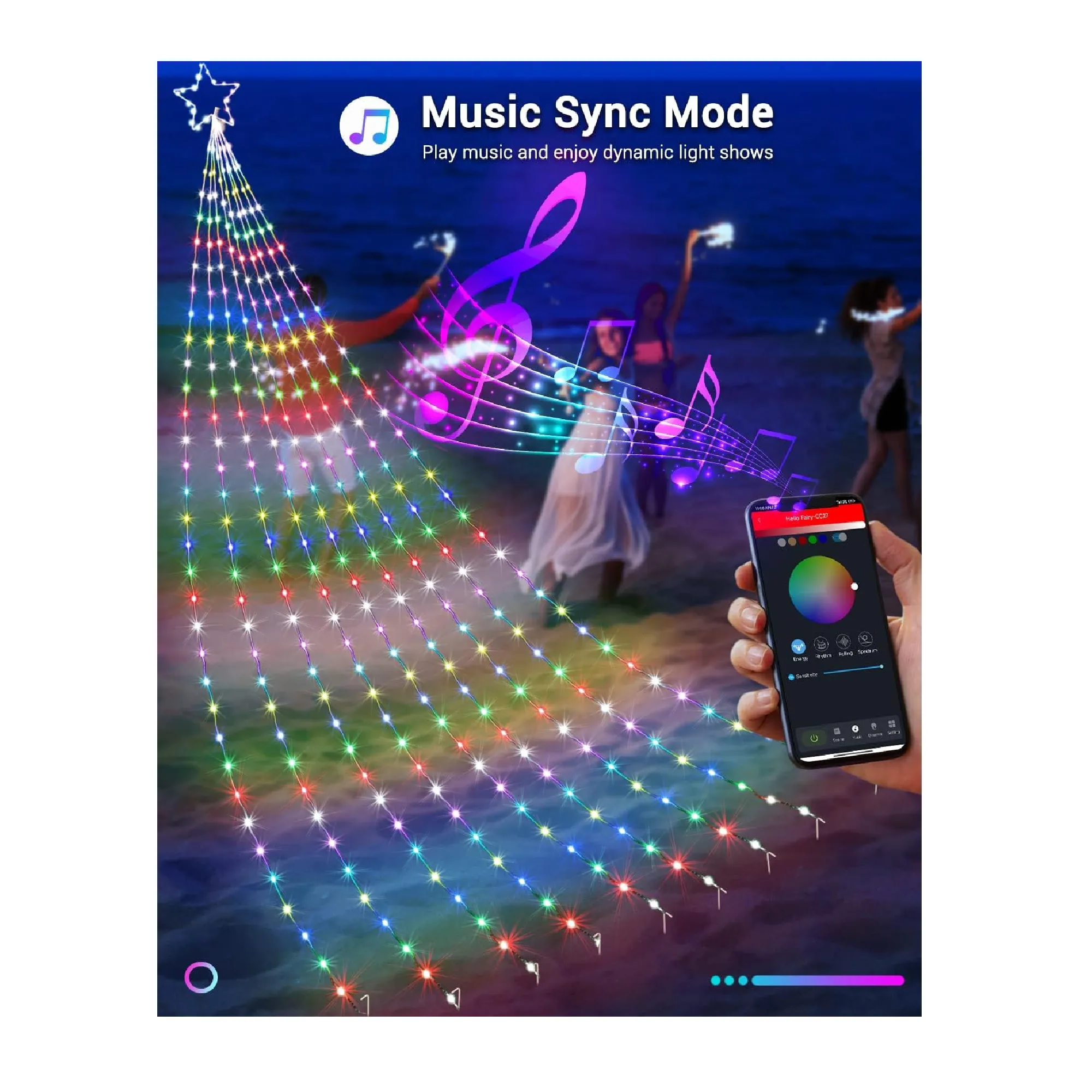 Joomer Smart Star Lights, 12Ft 344 LED Christmas Star Fairy Lights with Remote and App Memory Timer