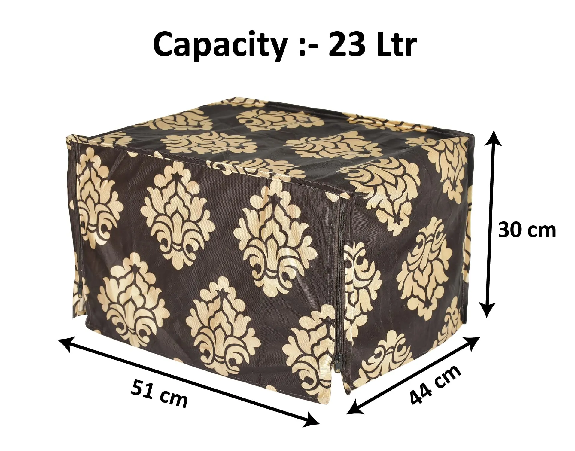 Kuber Industries Polyster Floral Printed Microwave Oven Cover,23 LTR. (Brown)-HS43KUBMART25931