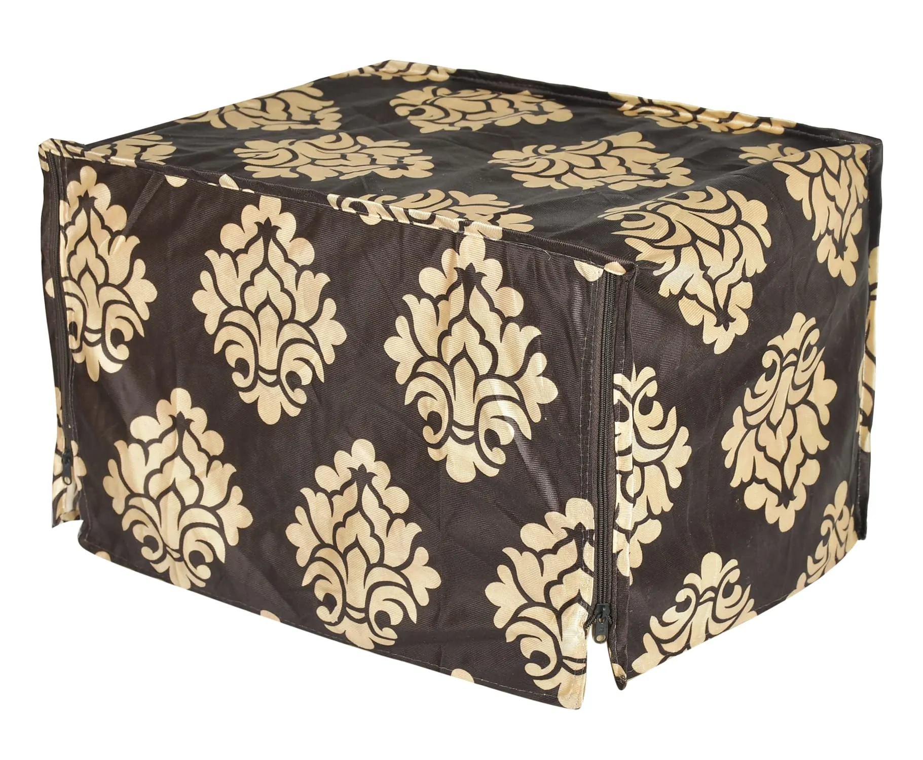 Kuber Industries Polyster Floral Printed Microwave Oven Cover,23 LTR. (Brown)-HS43KUBMART25931