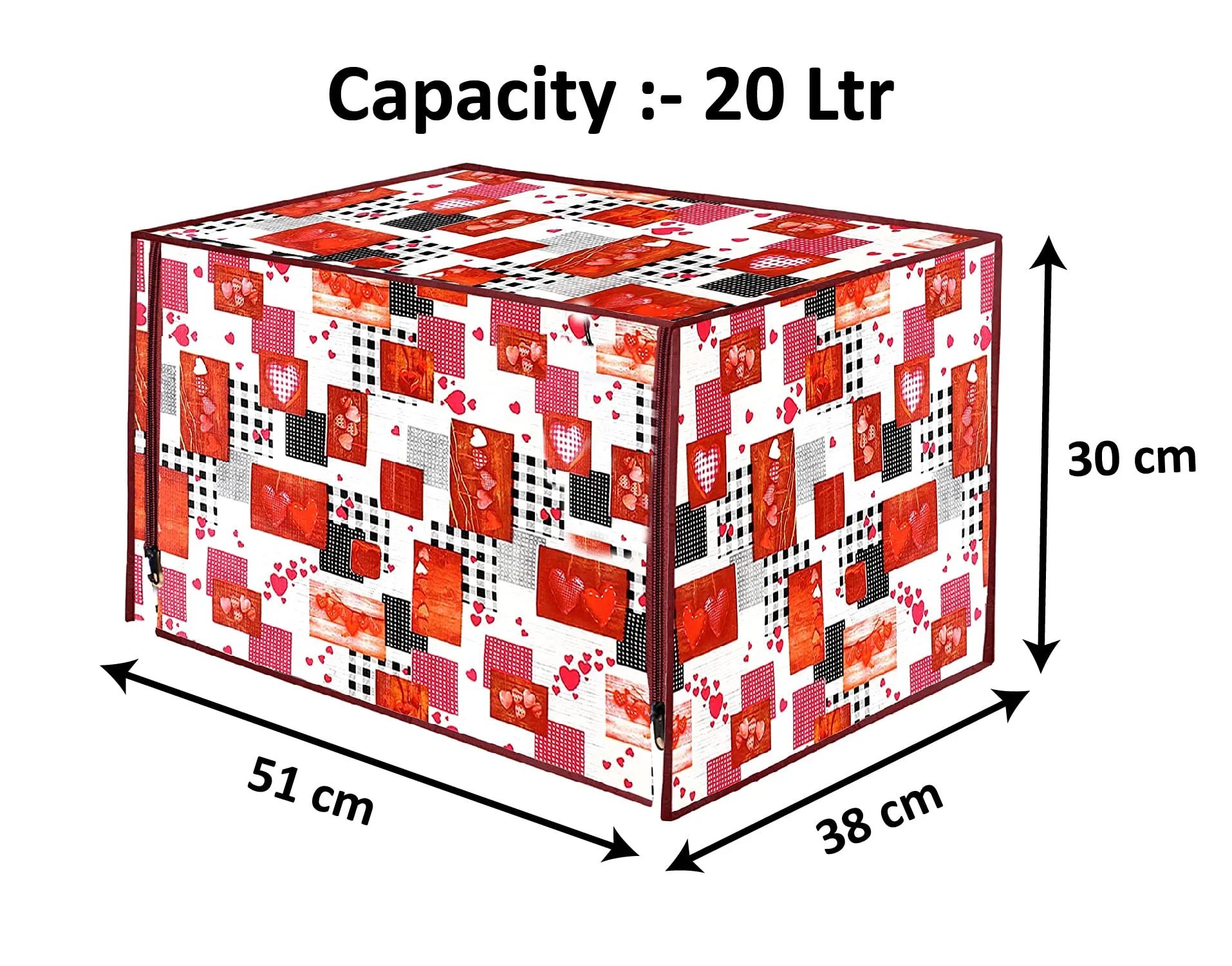 Kuber Industries PVC Heart Printed Microwave Oven Cover, Dustproof Machine Protector Cover,20 LTR. (Multicolor)-HS43KUBMART25992, Standard