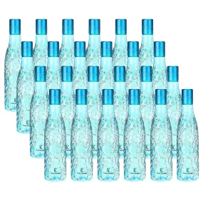 Kuber Industries Set of 6 Plastic Water Bottle | 1 Litre Round Plastic Water Bottle | Refrigerator Safe and BPA free PET Water Bottle |Perfect For School College Work Gym | Pack of 4 | Blue