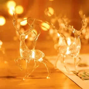 LED Deer Fairy Lights – Battery-Powered Holiday String Lights for Magical Christmas Home, Bedroom, & Living Room Decor