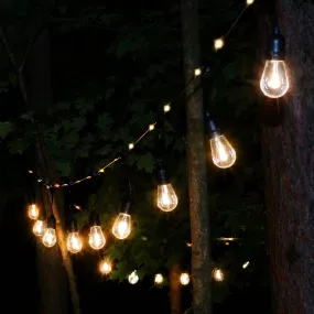 LED Festoon Lights Outdoor -  15.0 meter Commercial Grade IP65 Weatherproof Lights with 24 Shatterproof LED Bulbs for Xmas