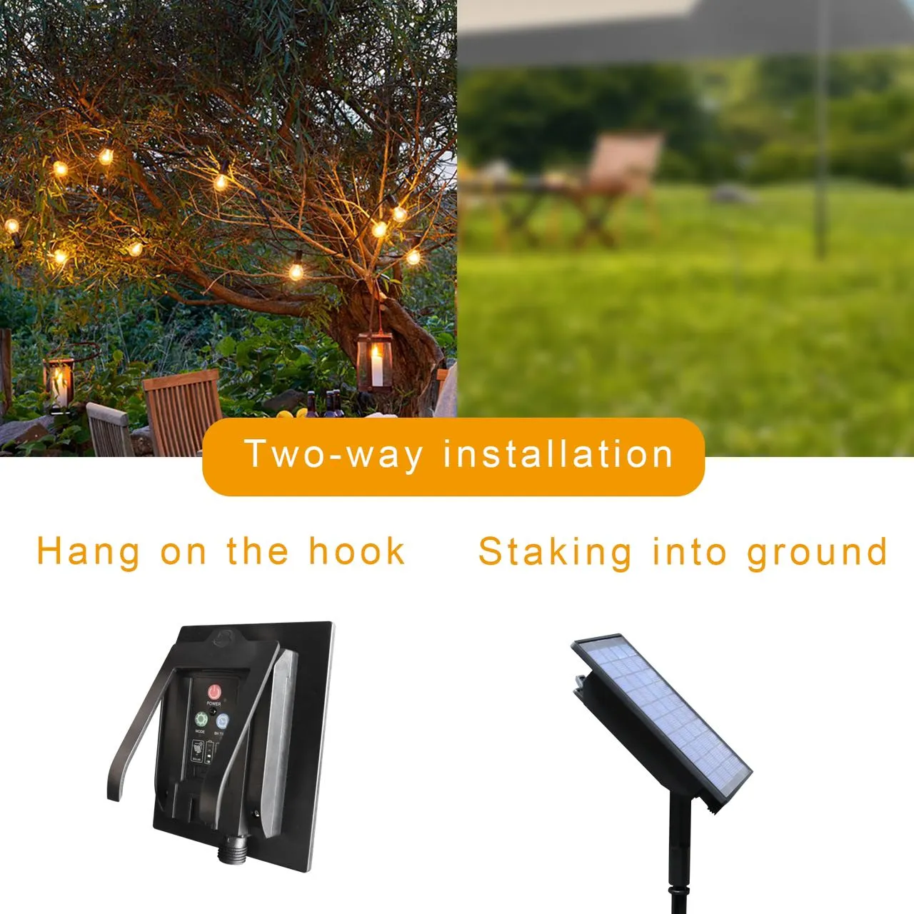 LED Festoon Lights Outdoor -  15.0 meter Commercial Grade IP65 Weatherproof Lights with 24 Shatterproof LED Bulbs for Xmas