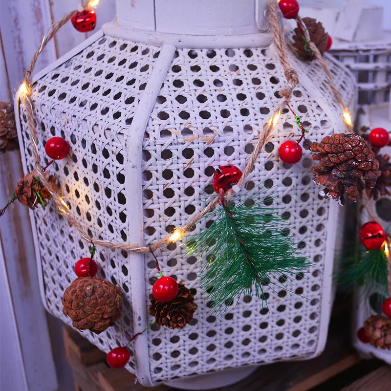 LED Pine Cone And Bell String Lights