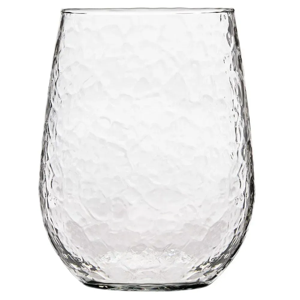 Libbey 1082 17 oz. Molten Hammered Stemless Wine Glass - Case of 12 Pcs