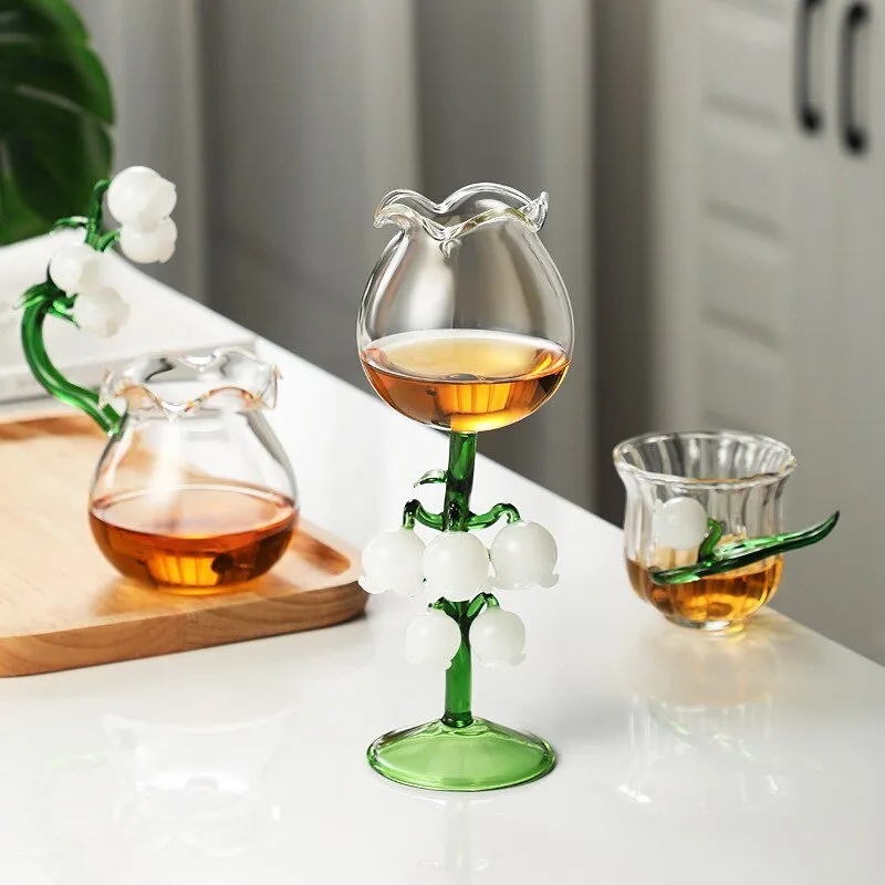 Lily of The Valley Series Transparent Glass Goblet