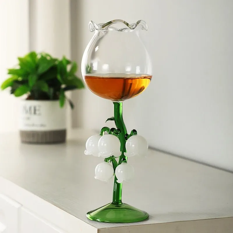 Lily of The Valley Series Transparent Glass Goblet